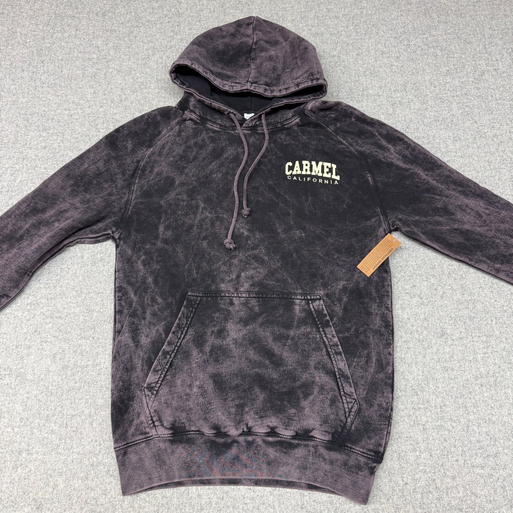 Carmel California Hoodie Small Purple Mineral Wash Vintage Cotton Sweatshirt NWT